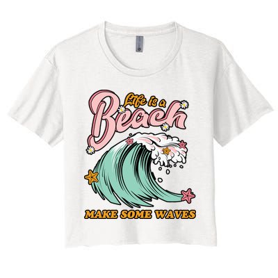 Life Is A Beach Make Some Waves Crop Top