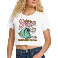 Life Is A Beach Make Some Waves Crop Top