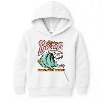 Life Is A Beach Make Some Waves Kids Hoodie