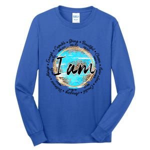 Leopard I Am Inspirational Bible Verse Christian Religious Meaningful Gift Tall Long Sleeve T-Shirt