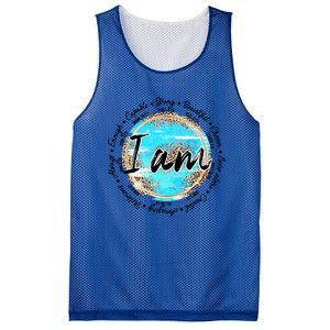 Leopard I Am Inspirational Bible Verse Christian Religious Meaningful Gift Mesh Reversible Basketball Jersey Tank