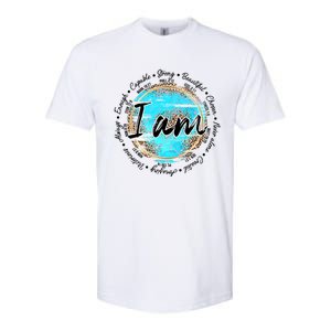 Leopard I Am Inspirational Bible Verse Christian Religious Meaningful Gift Softstyle CVC T-Shirt