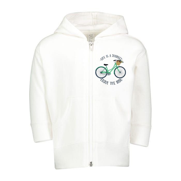 Life Is A Journey Enjoy The Ride Cute Cycling Toddler Zip Fleece Hoodie