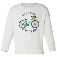 Life Is A Journey Enjoy The Ride Cute Cycling Toddler Long Sleeve Shirt