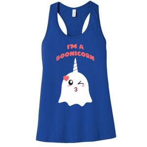 Lovely Im A Boonicorn Ghost Emoticon Cute Halloween Spirit Cool Gift Women's Racerback Tank