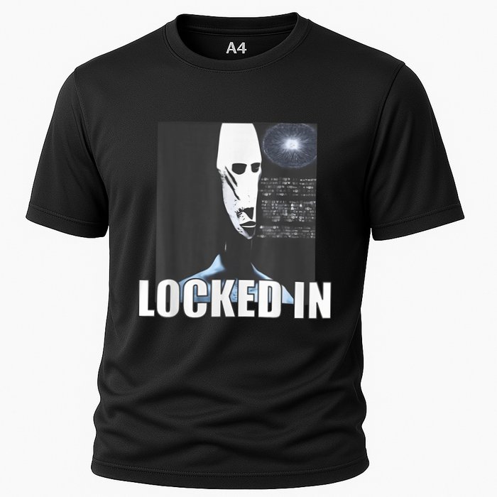 Locked In Alien Funny Extraterrestrial Alien Meme Cooling Performance Crew T-Shirt