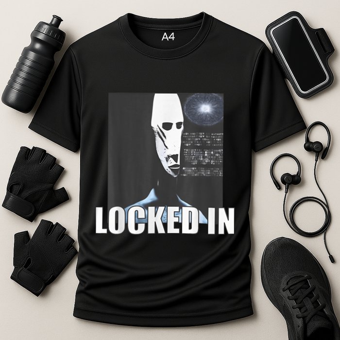 Locked In Alien Funny Extraterrestrial Alien Meme Cooling Performance Crew T-Shirt