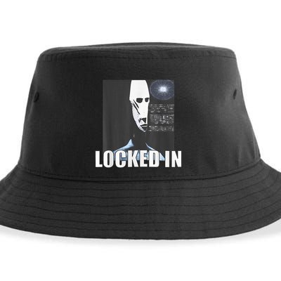 Locked In Alien Funny Extraterrestrial Alien Meme Sustainable Bucket Hat