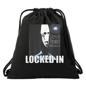 Locked In Alien Funny Extraterrestrial Alien Meme Drawstring Bag