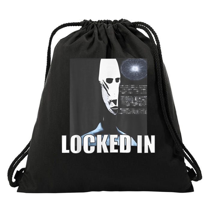 Locked In Alien Funny Extraterrestrial Alien Meme Drawstring Bag