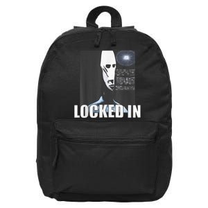 Locked In Alien Funny Extraterrestrial Alien Meme 16 in Basic Backpack