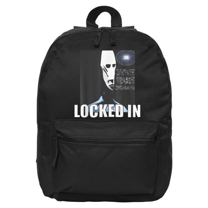 Locked In Alien Funny Extraterrestrial Alien Meme 16 in Basic Backpack