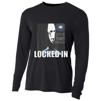 Locked In Alien Funny Extraterrestrial Alien Meme Cooling Performance Long Sleeve Crew
