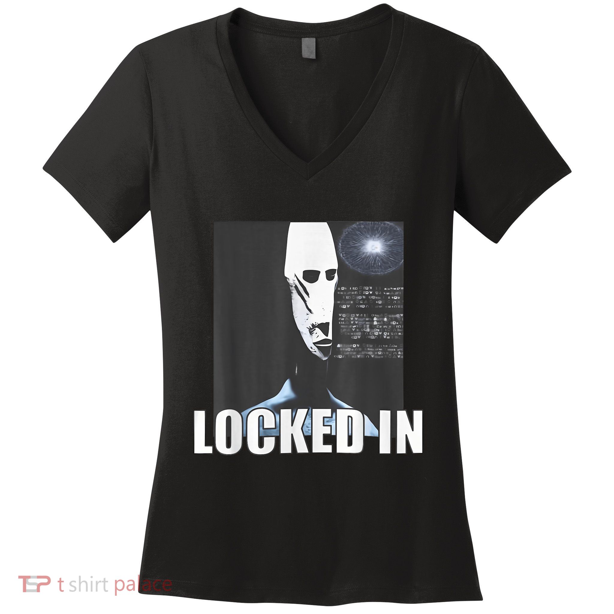 Locked In Alien Funny Extraterrestrial Alien Meme Women's V-Neck T-Shirt