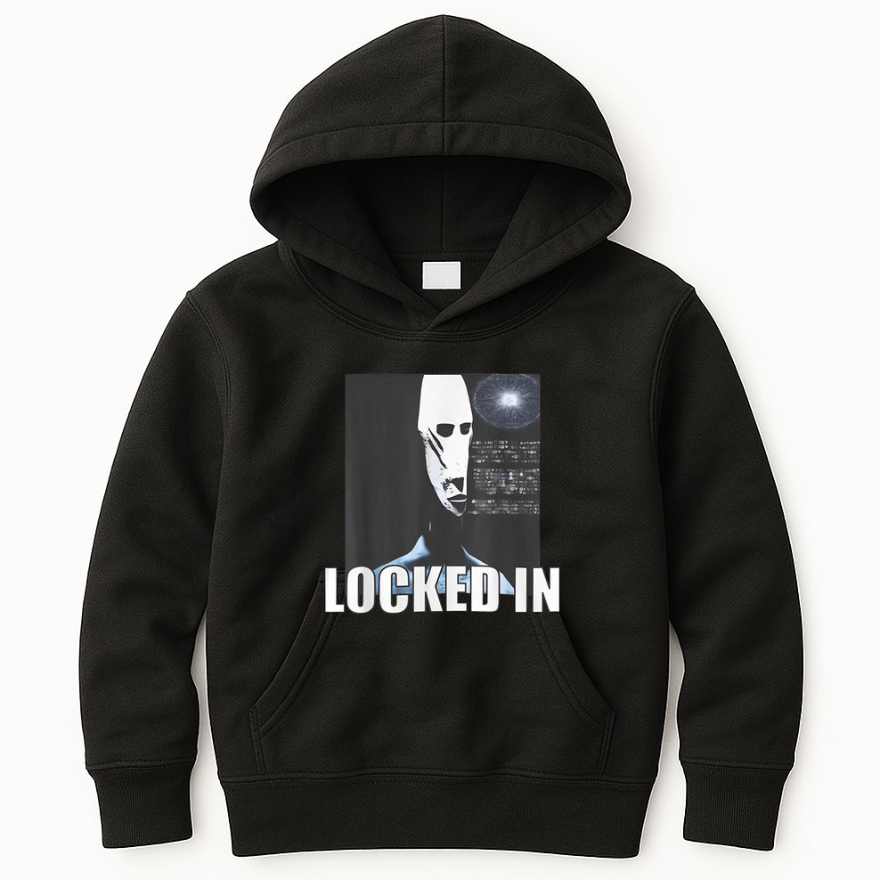 Locked In Alien Funny Extraterrestrial Alien Meme Kids Hoodie