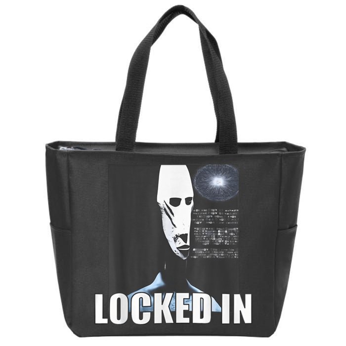 Locked In Alien Funny Extraterrestrial Alien Meme Zip Tote Bag