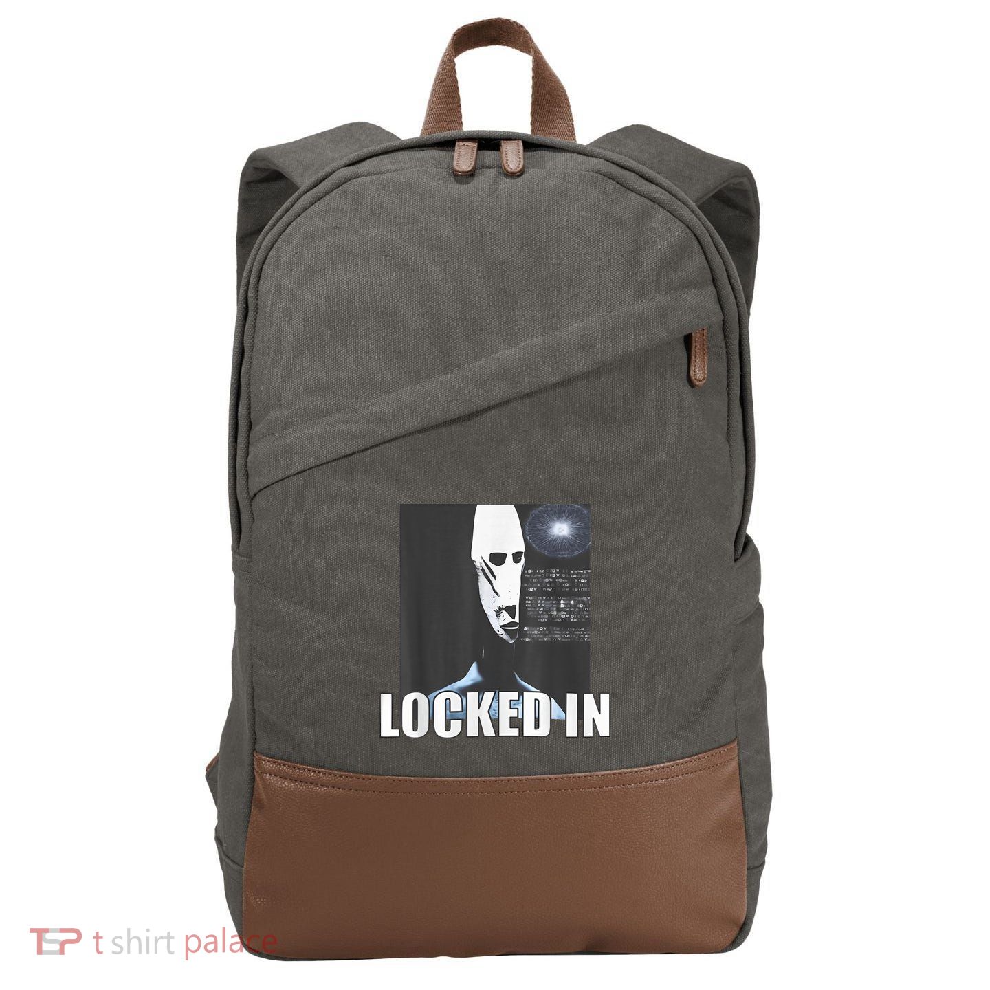 Locked In Alien Funny Extraterrestrial Alien Meme Cotton Canvas Backpack