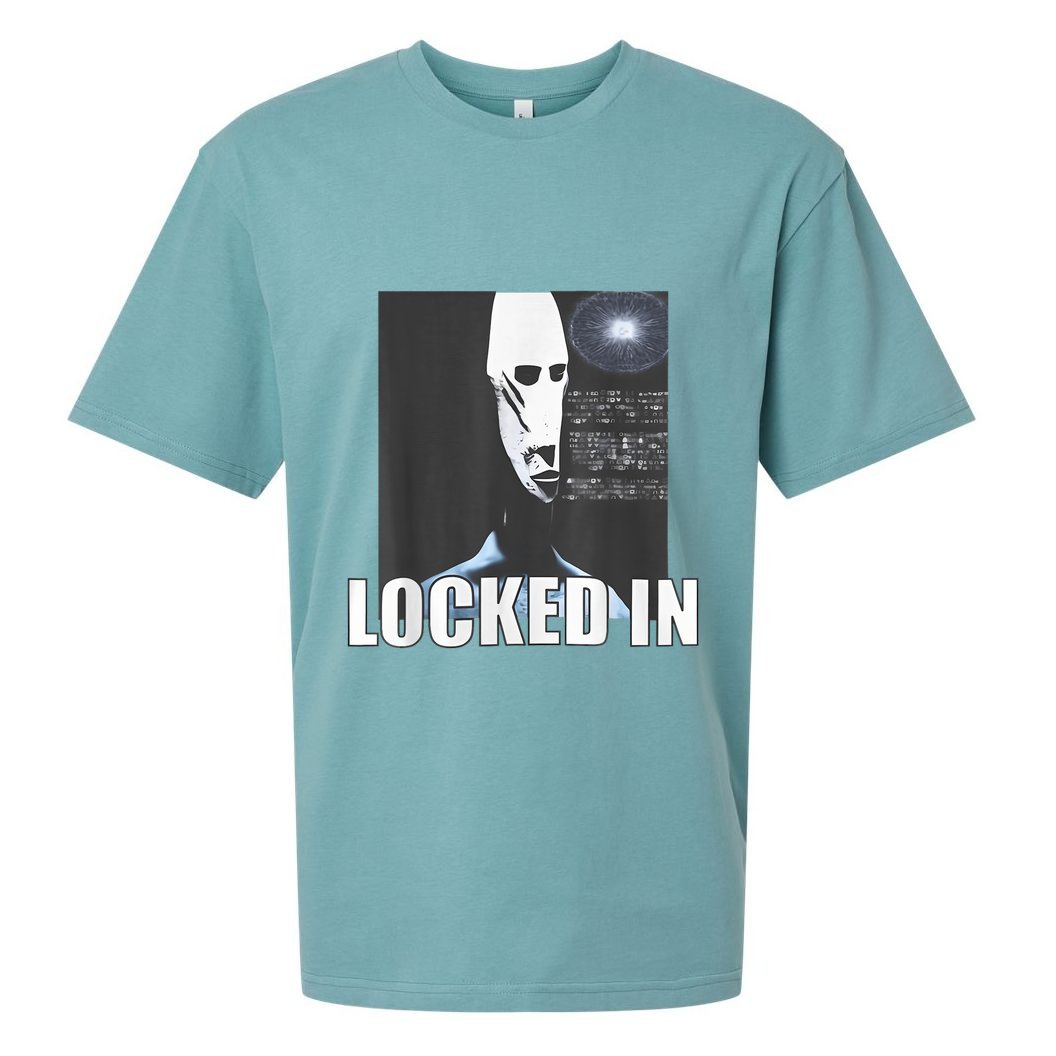 Locked In Alien Funny Extraterrestrial Alien Meme Sueded Cloud Jersey T-Shirt