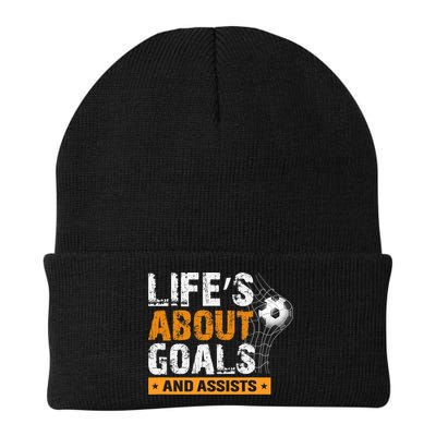 Life Is About Goals And Assists Soccer Player Sports Futbol Beanie