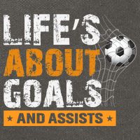 Life Is About Goals And Assists Soccer Player Sports Futbol Cotton Canvas Backpack