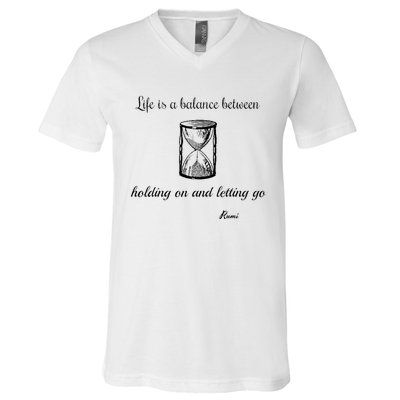 Life Is A Balance Rumi Quote V-Neck T-Shirt