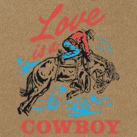 Love Is A Cowboy Funny Cowboy Cotton Canvas Backpack