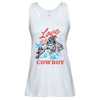 Love Is A Cowboy Funny Cowboy Ladies Essential Flowy Tank