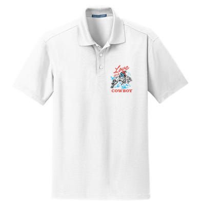Love Is A Cowboy Funny Cowboy Dry Zone Grid Polo