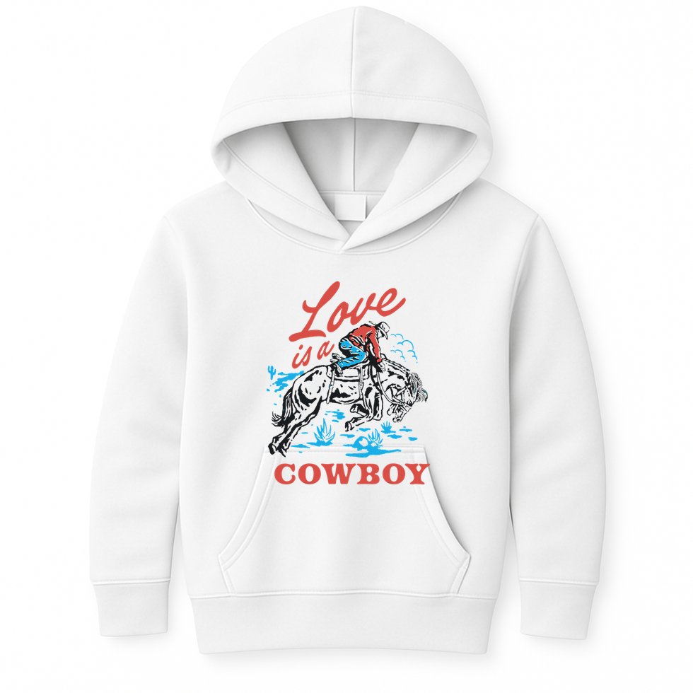 Love Is A Cowboy Funny Cowboy Kids Hoodie