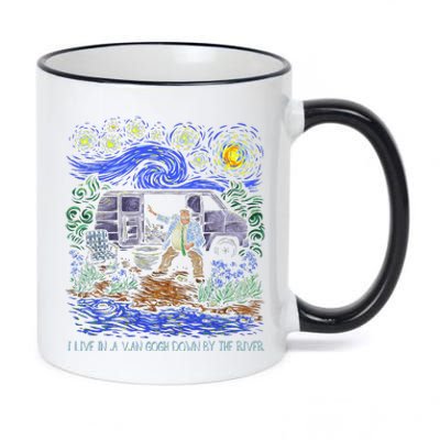 Livin In A Van Down By The River Starry Night Van Gogh Tee 11oz Black Color Changing Mug