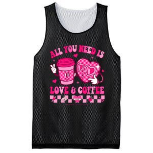 Love Is All You Need Valentines Day Coffee Lover Mesh Reversible Basketball Jersey Tank