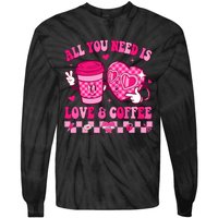 Love Is All You Need Valentines Day Coffee Lover Tie-Dye Long Sleeve Shirt