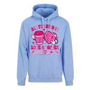 Love Is All You Need Valentines Day Coffee Lover Unisex Surf Hoodie