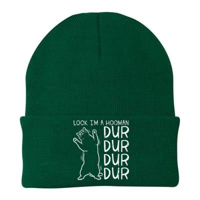 Look Im A Hooman Dur Dur Funny Cat Human Knit Cap Winter Beanie