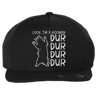 Look Im A Hooman Dur Dur Funny Cat Human Wool Snapback Cap