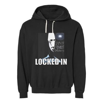 Locked In Alien Funny Extraterrestrial Alien Meme Garment-Dyed Fleece Hoodie