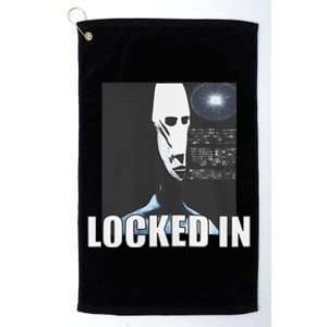 Locked In Alien Funny Extraterrestrial Alien Meme Platinum Collection Golf Towel