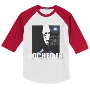 Locked In Alien Funny Extraterrestrial Alien Meme Kids Colorblock Raglan Jersey