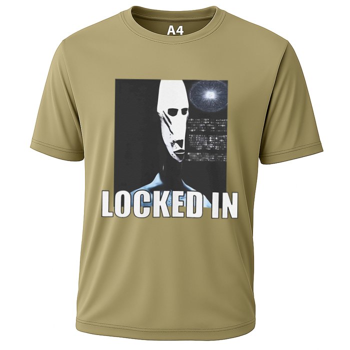 Locked In Alien Funny Extraterrestrial Alien Meme Cooling Performance Crew T-Shirt