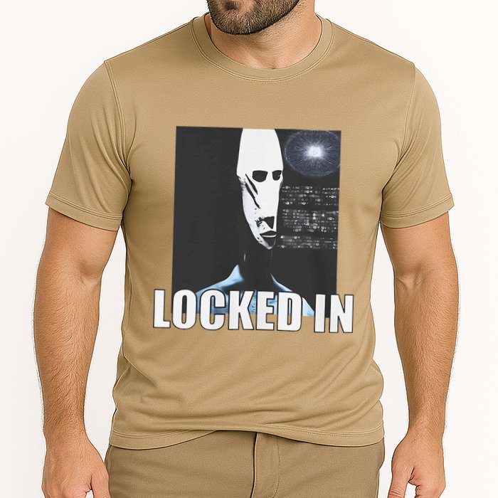 Locked In Alien Funny Extraterrestrial Alien Meme Cooling Performance Crew T-Shirt