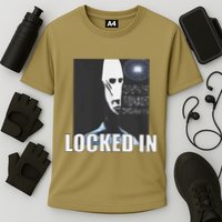 Locked In Alien Funny Extraterrestrial Alien Meme Cooling Performance Crew T-Shirt