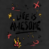 Life Is Awesome Rockstar 7 Panel Mesh Trucker Snapback Hat