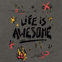 Life Is Awesome Rockstar Cotton Canvas Backpack