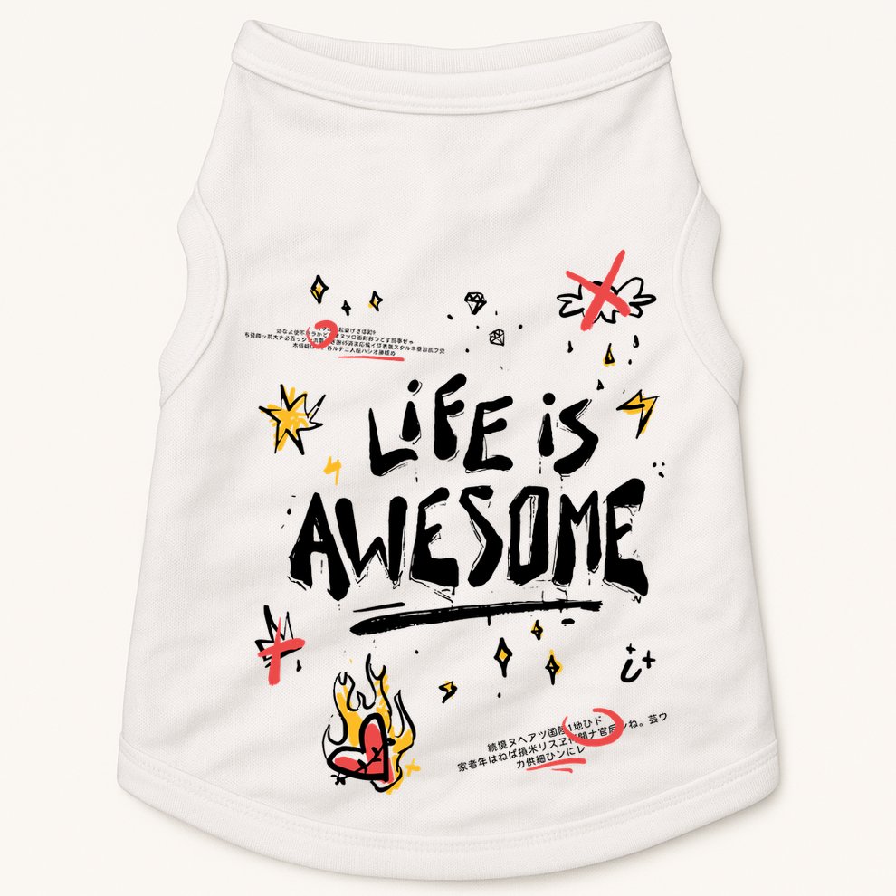 Life Is Awesome Rockstar Doggie Tank