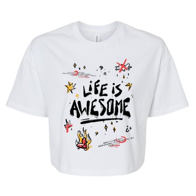 Life Is Awesome Rockstar Bella+Canvas Jersey Crop Tee