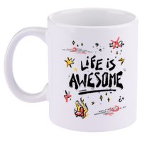 Life Is Awesome Rockstar 11oz C Handle Ceramic Mug