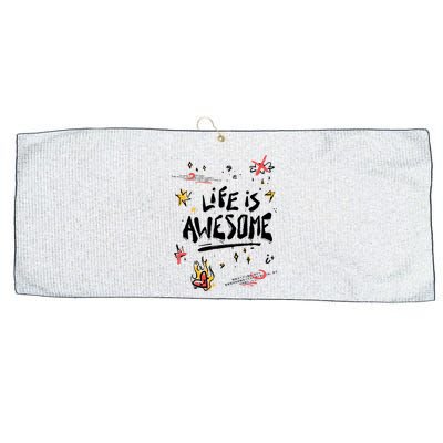 Life Is Awesome Rockstar Large Microfiber Waffle Golf Towel