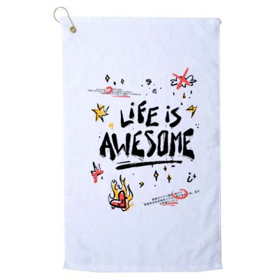 Life Is Awesome Rockstar Platinum Collection Golf Towel