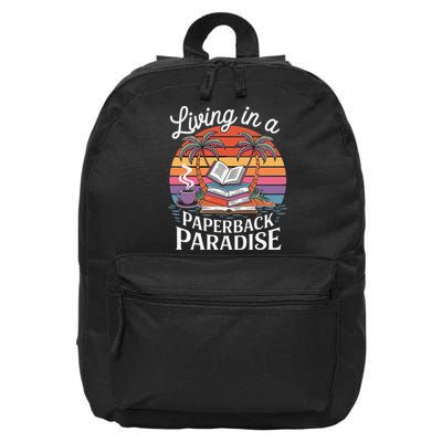 Living In A Paperback Paradise Summer Reading Cute Book 16 in Basic Backpack
