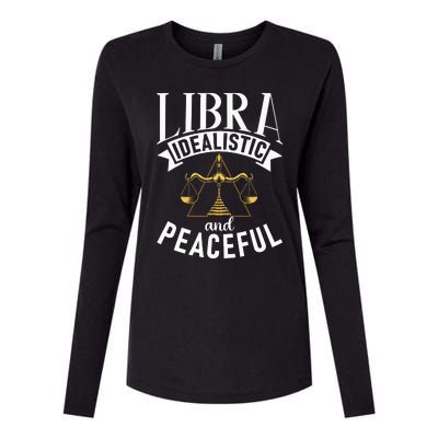 Libra Idealistic And Peaceful Zodiac Astronomy Nature Lover Womens Cotton Relaxed Long Sleeve T-Shirt